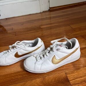 Nike Gold and White Casual Sneakers